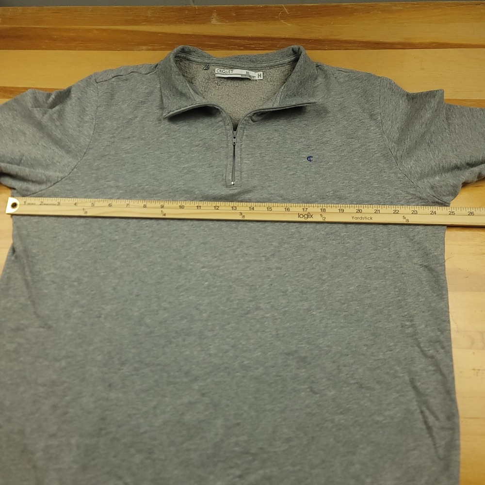 Cricket Gray Quarter Zip Pullover Sweatshirt Cott… - image 8